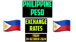 Philippine Peso Current Money Exchange Rates Today 24 October 2024 [upl. by Bren509]