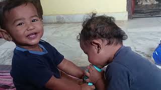 Manvith fed to Hanvith twin brothers lovesubscribe to Mother of MAHAN [upl. by Ahsot199]