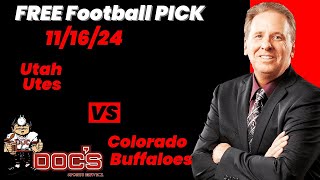 Free Football Pick Utah Utes vs Colorado Buffaloes Prediction 11162024 College Football [upl. by Meurer448]