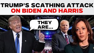 Trump Launches Scathing Attack on Joe Biden and Kamala Harris Live  Donald Trump Live  US News [upl. by Leveroni]