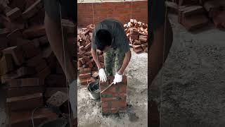 The process of laying door brick frame [upl. by Gennaro]