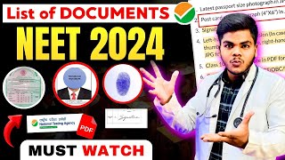 List of documents required for NEET2024 application form filing✅NEET2024 RegistrationneetNTA NEET [upl. by Aleris]