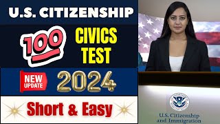 2024 100 Civics Questions and Answers in Order for US Citizenship Interview  Short amp Easy Answers [upl. by Terra]