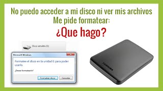 QUE HACER CUANDO EL DISCO TE PIDE FORMATEAR [upl. by Elise]