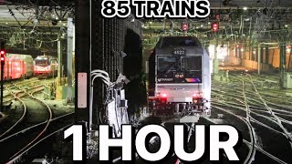 NY Penn Station Northeast Corridor Trains 2023  1 HOUR Compilation 4K [upl. by Labina319]