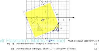 058004SP20 IGCSE 2020 Specimen Paper 4 Q4 Transformations [upl. by Wells]