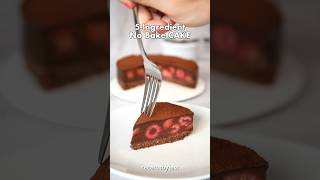 5Ingredient NoBake Cake 🍫❤️ easyrecipe nobakerecipe nobakecake recipe recipes chocolate [upl. by Skvorak503]