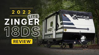 Massive Interior  Small Couples Travel Trailer Camper  2022 Crossroads RV Zinger 18DS Southern RV [upl. by Ezalb]