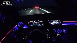 Mercedes Benz A250e Hatchback  Autobahn Night POV Drive 4K NO LIMIT by Ways2Drive [upl. by Wyler]