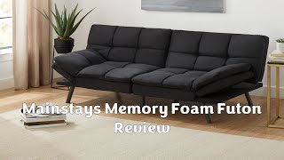 Mainstays Memory Foam Futon Review  Mainstays sofa review  Review vlog review furniture [upl. by Nomyt252]