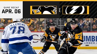 GAME RECAP Penguins vs Lightning 040624  Malkin Nets Two In 2nd [upl. by Llerot]