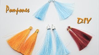 DIY  Como hacer pompones con cintas How to make pompoms with ribbons [upl. by Torbart]