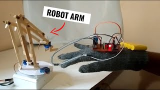 Hand Gesture Controlled Robotic Arm using Arduino Uno  Final Year Project [upl. by Collette]