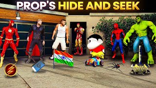 Shinchan amp Franklin Playing Prop Hide amp Seek With All Avengers In GTA 5  Ironman Prop Hide amp Seek [upl. by Wager920]