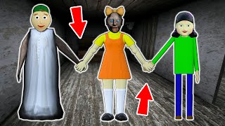 Granny vs Squid Game 오징어 게임 vs Baldi  funny horror school animation 2140 series in a row [upl. by Lekkim]