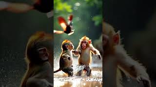 Wide Eyed Wonder Monkeys React to the Rain baboon monkey junglemonkeys [upl. by Trillby]