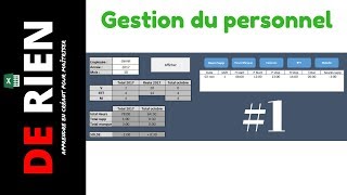 Gestion du personnel absence et temps de travail Part 1  Tutoriel Excel  DE RIEN [upl. by Hizar]