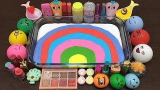 Mixing Makeup and Floam into RAINBOW GLOSSY SLIME  Satisfying Slime Videos  Mickey Slime [upl. by Pry]