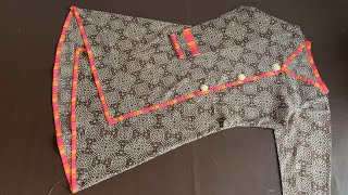 Designer Angrakha kurti cutting and stitching in very easy way [upl. by Myrvyn457]