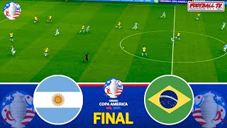 BRAZIL vs ARGENTINA  COPA AMERICA FINAL  Full Match All Goals 2024  PES Gameplay [upl. by Caryn]