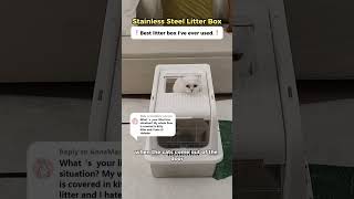 Stainless steel litter boxes are a game changer litterbox fypage cat pets cats [upl. by Felix788]