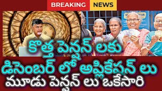 కొత్త పెన్షన్ లకు డిసెంబర్ లో అప్లికేషన్ లు మూడు పెన్షన్ లు ఒకేసారి [upl. by Asseram]