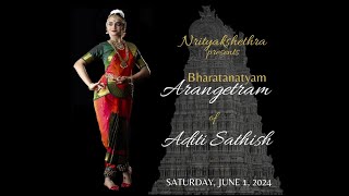 Bharatanatyam Arangetram of Aditi Sathish [upl. by Hardy]