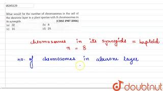 What would be the number of chromosomes in the cell of the aleurone layer in a plant species with [upl. by Anividul]