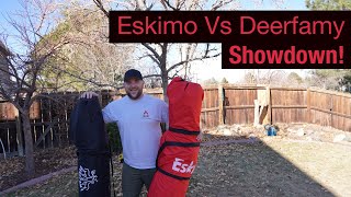 Eskimo Ice Fishing Hut VS Amazon Deerfamy Ice Hut [upl. by Artimed]