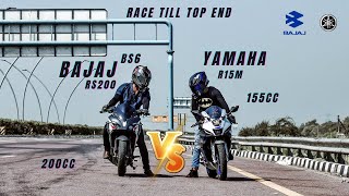 Yamaha R15M Vs Bajaj Rs200 Bs6 Long Race  Amazing Results  Ksc vlogs [upl. by Aenel]