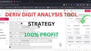 HOW TO USE DERIV DIGIT ANALYSIS TOOL 100 PROFIT [upl. by Phillida142]