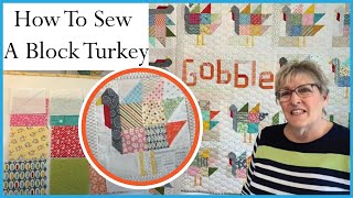 How To Make a Thanksgiving Table Runner From Gobble Gobble Turkey Blocks [upl. by Lotsirhc]