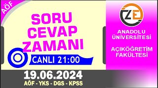 AÖF 19 06 2024 Canlı  Soru Cevap Zamanı  Açıköğretim DGS KPSS YKS [upl. by Pontias]