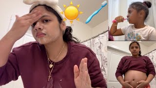 Pregnant Morning Routine With My 6 Year Old her tooth came out [upl. by Arze]