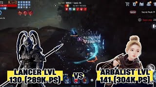 LANCER 130 289K PS VS ARBALIST 141 304K PS  MIR4 GLOBAL mir4 [upl. by Aimee]