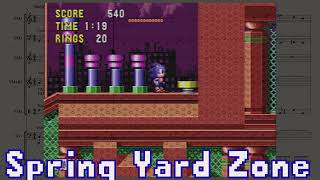 Spring Yard Zone  Sonic the Hedgehog Sega Genesis  Mega Drive 1991 OST  Music Transcription [upl. by Rafaelle]