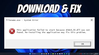 How To Fix d3dx930dll Was Not Found This Application Failed To Start [upl. by Lucias]