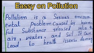 Eassy on Pollution  Paragraph in English lines in English hand write [upl. by Atsillac731]