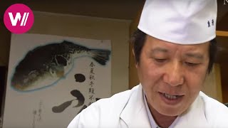 Fugu  how to prepare the deadly pufferfish as shown by quotUoseiquot chef Rikizo Okamoto  Tokyo [upl. by Melodee184]