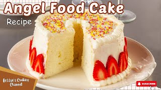 Make Zero Carb Angel Food Cake At Home  Angel Cake By Bettyes Cooking Channel  Cake  Homemade [upl. by Haslett]