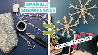 DIY Wire Hanger Snowflakes [upl. by Yentrac]