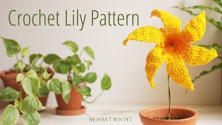 Crochet Lily Pattern  Moara Crochet [upl. by Lorain]