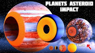 Planets asteroid impact Size Comparison in the Solar System☄️🌎🔥 [upl. by Nevear]