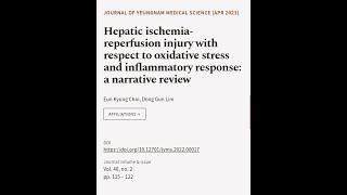 Hepatic ischemiareperfusion injury with respect to oxidative stress and inflammatory  RTCLTV [upl. by Carothers]