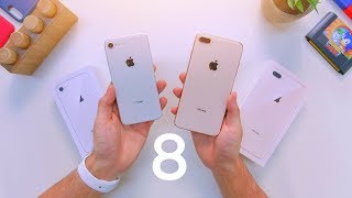 iPhone 8 vs 8 Plus Unboxing amp Comparison [upl. by Nosredna421]