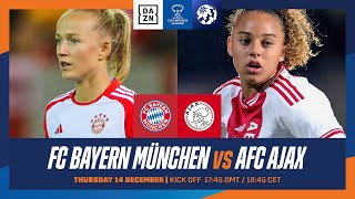 FC Bayern München  AFC Ajax  UEFA Womens Champions League 202324 Spieltag 3 Ganzes Spiel [upl. by Nirrok]