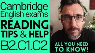 HOW TO PASS READING  CAMBRIDGE ENGLISH EXAM TIPS  B2 FIRST C1 ADVANCED C2 PROFICIENCY FCE CAE CPE [upl. by Airdnaid]