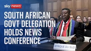 South African government delegation holds news conference after Israel genocide hearing [upl. by Siro]