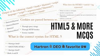 Hartron DEO important questions HTML5  DEO Important print message questions [upl. by Suitangi505]