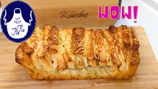 Knoblauch  Käse  Zupfbrot Faltenbrot  Partybrot [upl. by Kcirrag764]